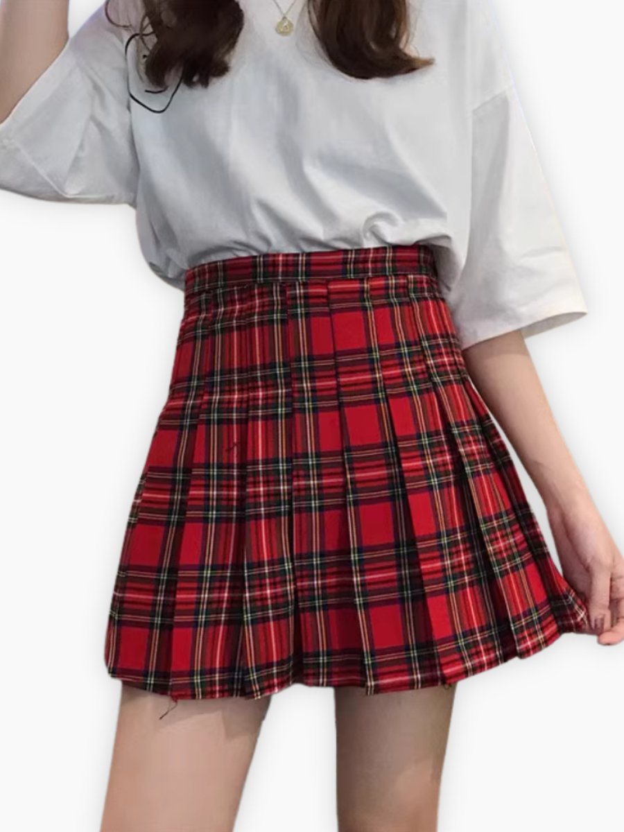 MBE 赤 プリーツスカート Sサイズ 女性らしさ添える プリーツスカート