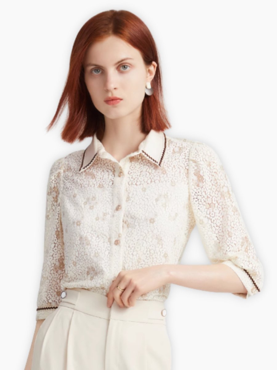 Golf White Lace Shirt CH614 Chamule - Main Image