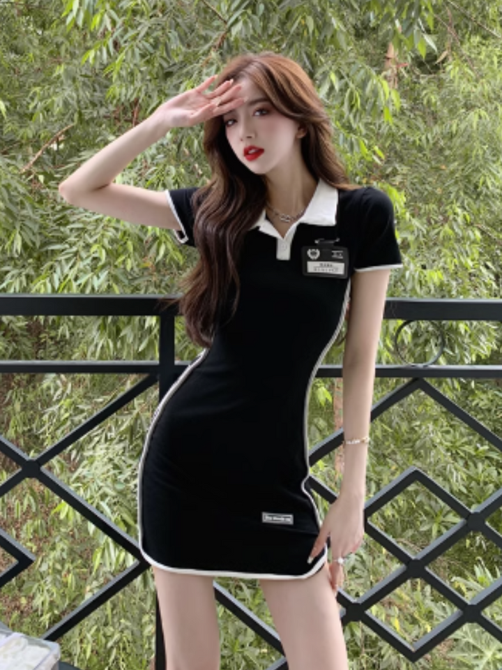 黑色高尔夫连衣裙CH367