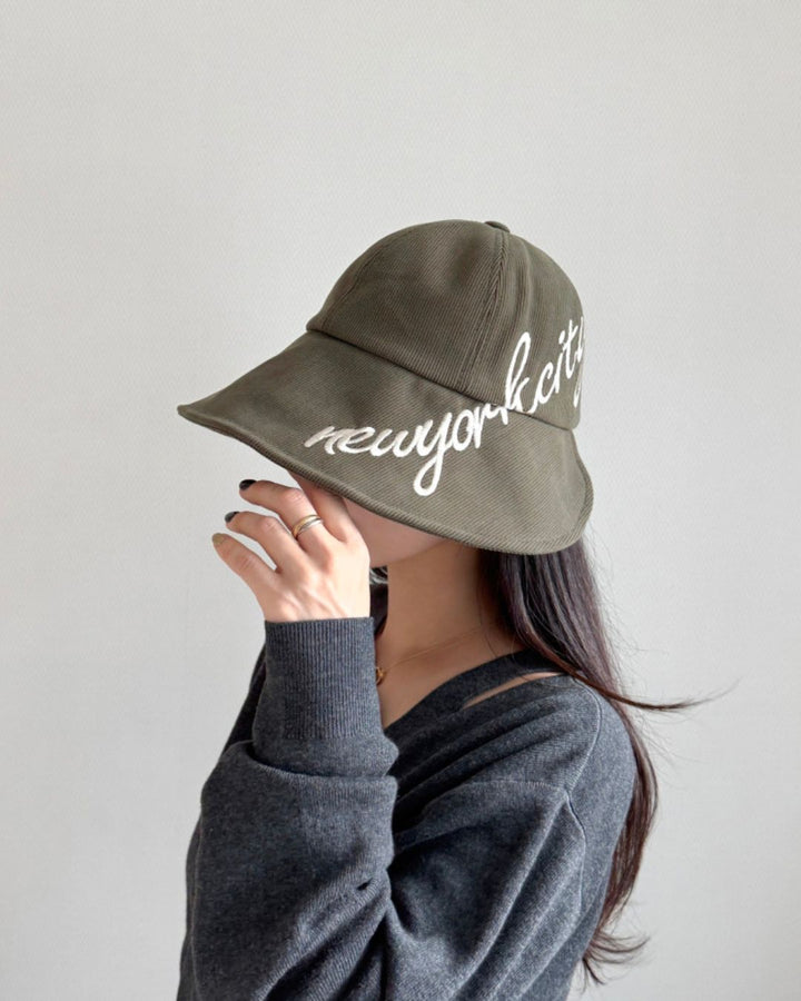 ロゴ刺繍ワイドブリムハット　CH1252