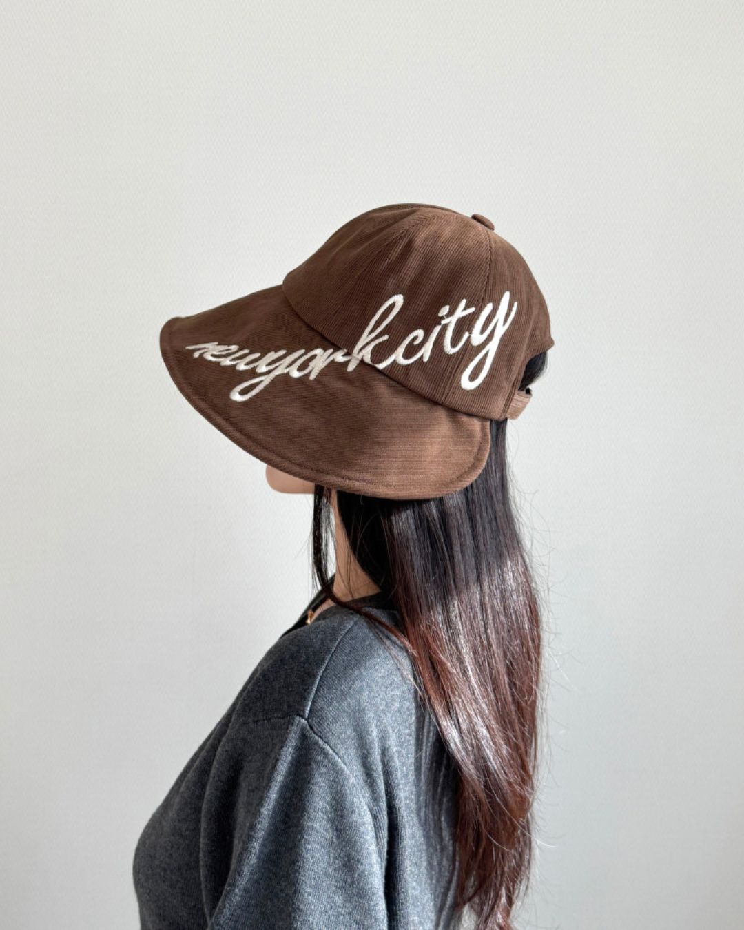 ロゴ刺繍ワイドブリムハット　CH1252