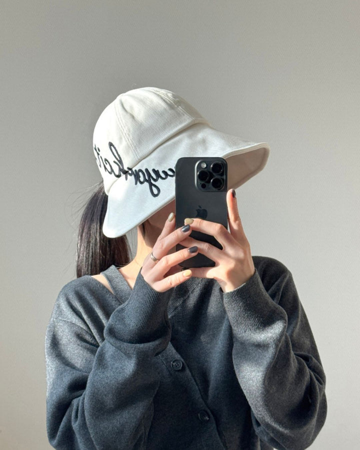 ロゴ刺繍ワイドブリムハット　CH1252