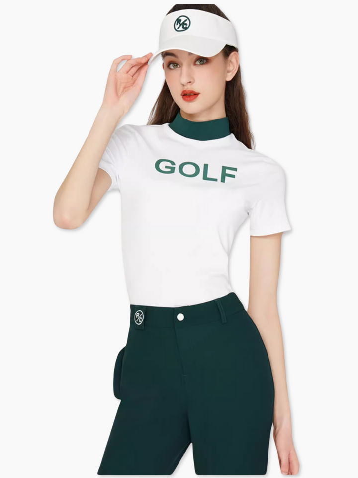 Maglietta da golf a maniche corte con scollo a farfalla CH704