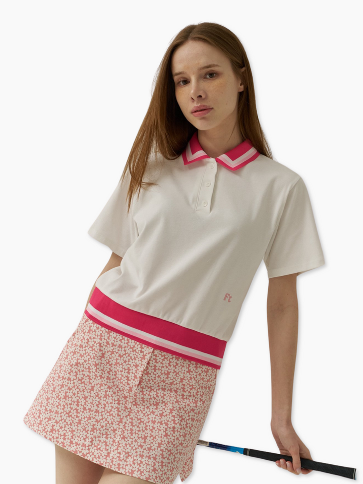 Short sleeve line collar polo shirt CH 713