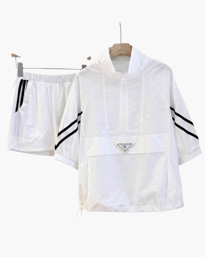 ハーフジップアウター ショーパン セットアップ 【上下2点セット】　CH795 - Chamule