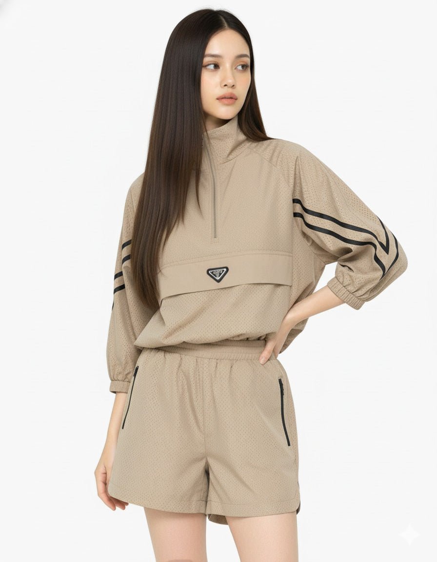 ハーフジップアウター ショーパン セットアップ 【上下2点セット】　CH795 - Chamule