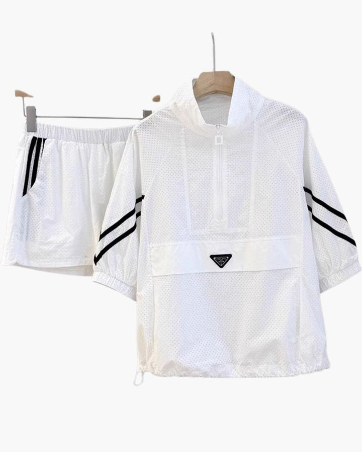 ハーフジップアウター ショーパン セットアップ 【上下2点セット】　CH795 - Chamule