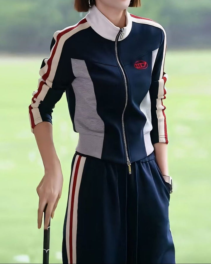 裏起毛ラインデザイン ゴルフウェア上下2点セット　CH950 - Chamule