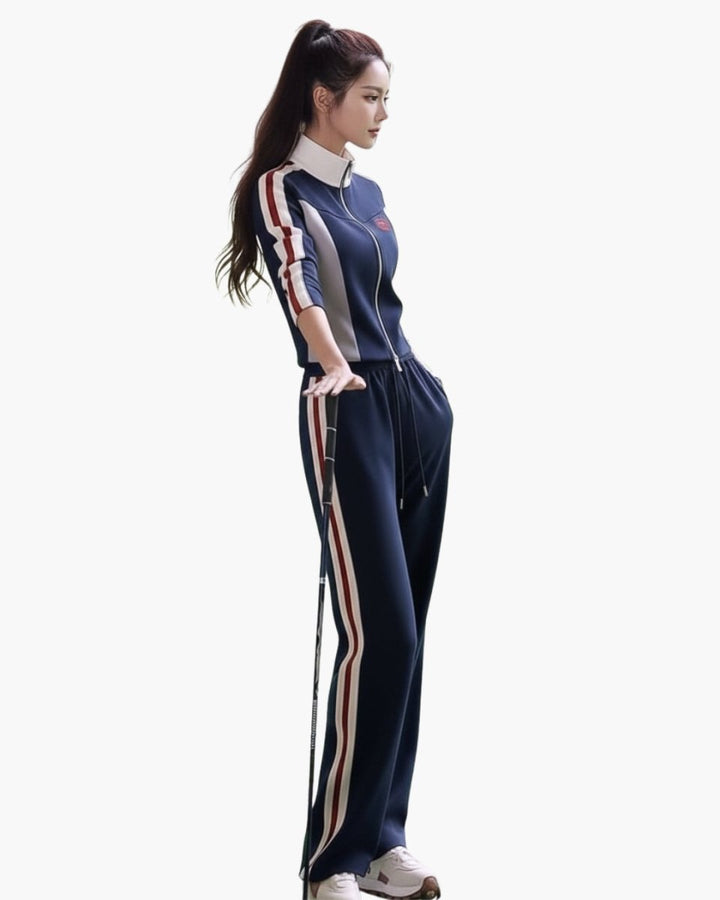 裏起毛ラインデザイン ゴルフウェア上下2点セット　CH950 - Chamule