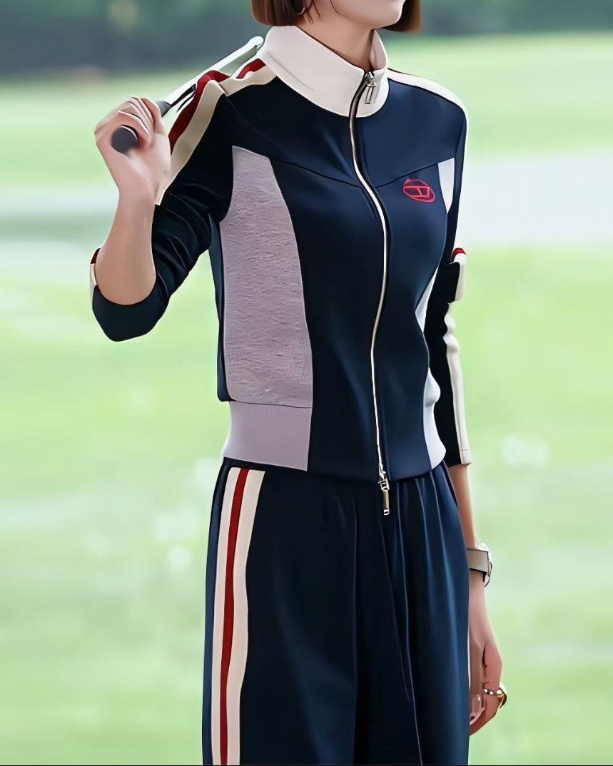 裏起毛ラインデザイン ゴルフウェア上下2点セット　CH950 - Chamule