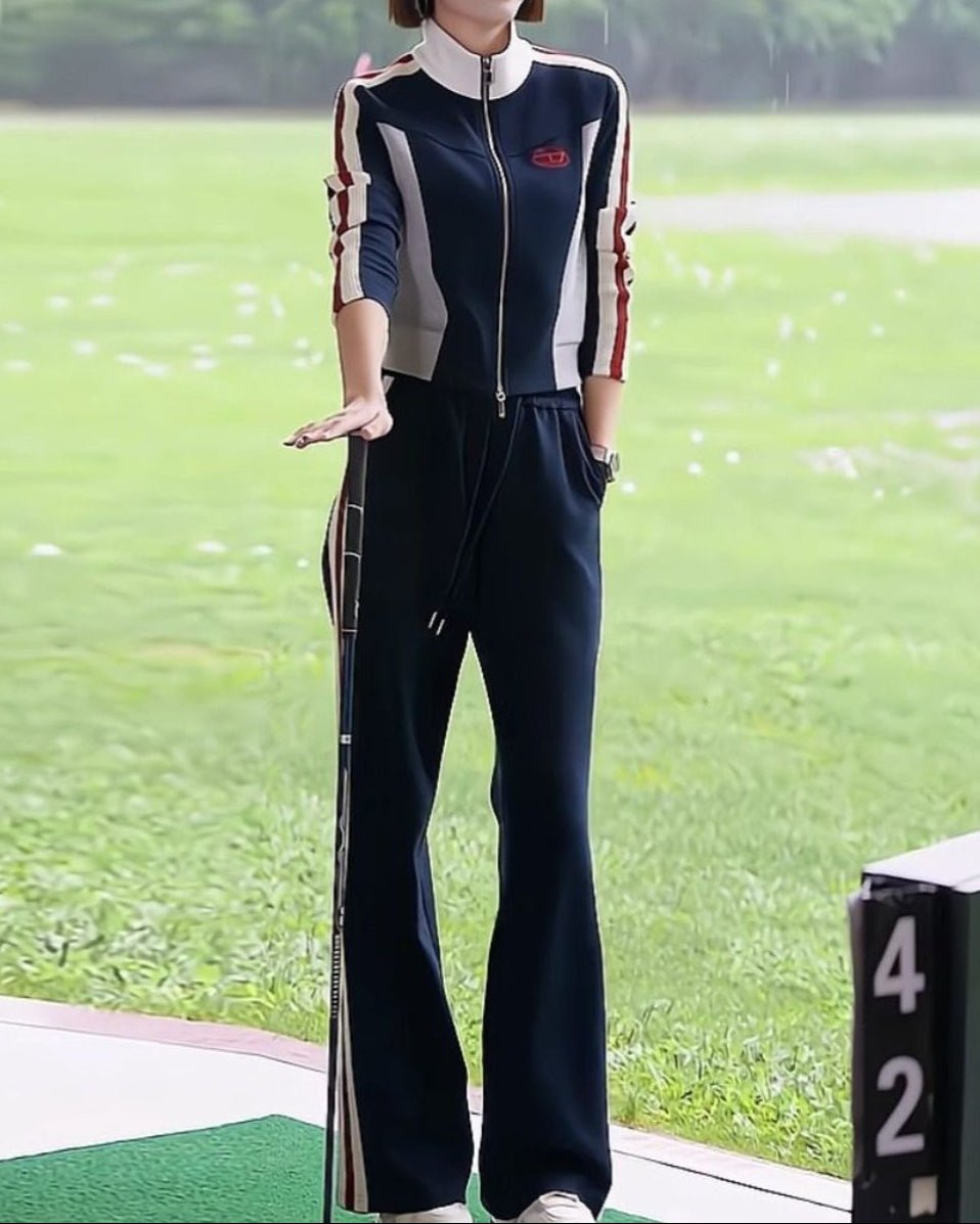 裏起毛ラインデザイン ゴルフウェア上下2点セット　CH950 - Chamule