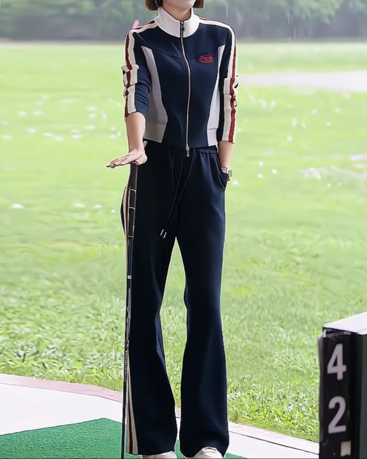 裏起毛ラインデザイン ゴルフウェア上下2点セット　CH950 - Chamule