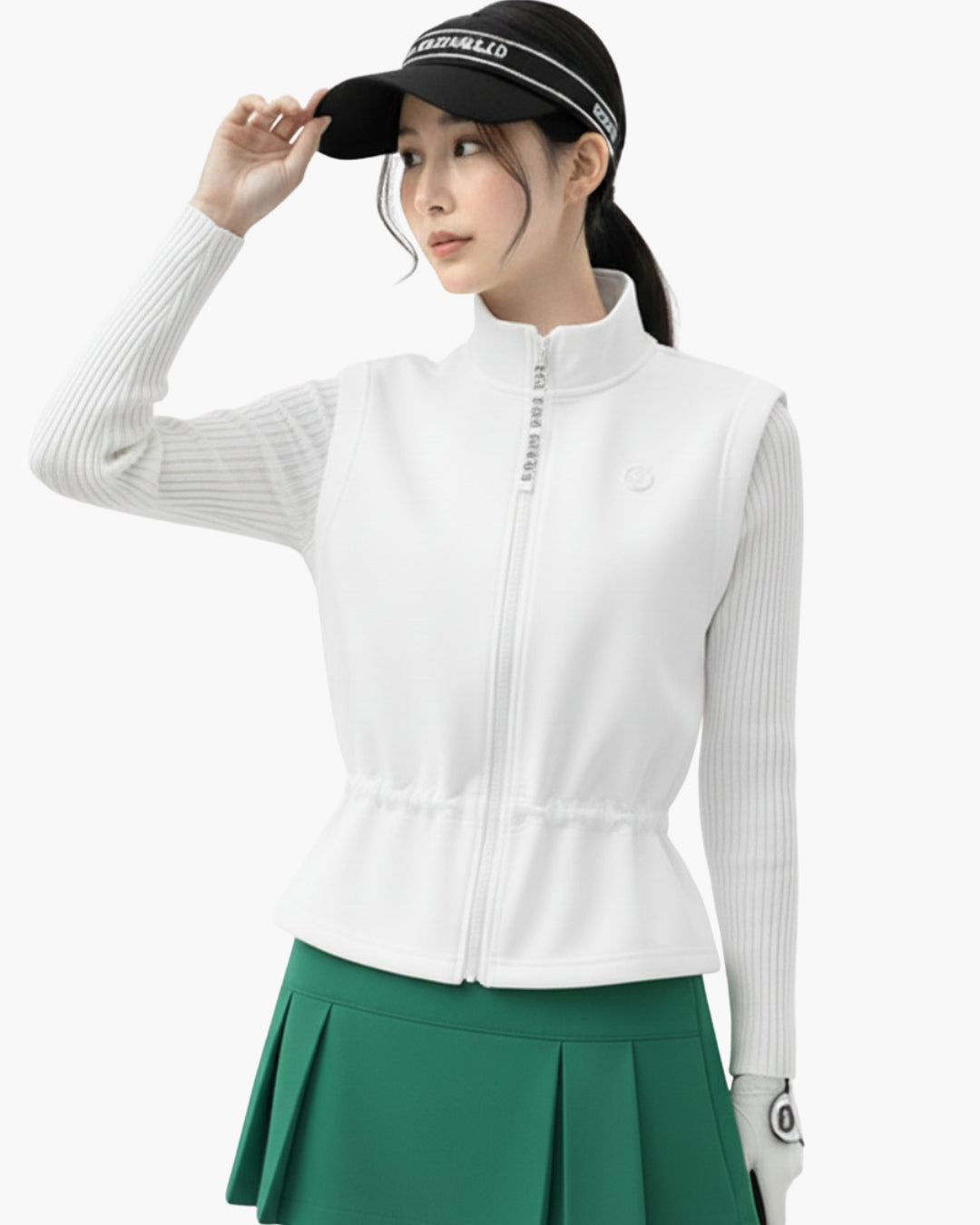 ウエストドローストリングジップゴルフベスト　CH843