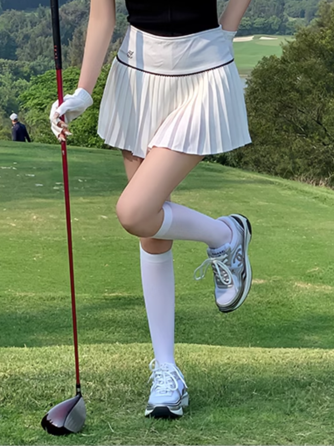 ホワイトゴルフプリーツスカート CH630