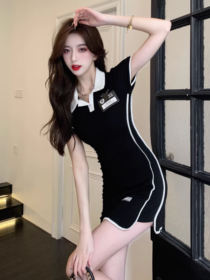 Black color golf dress CH367