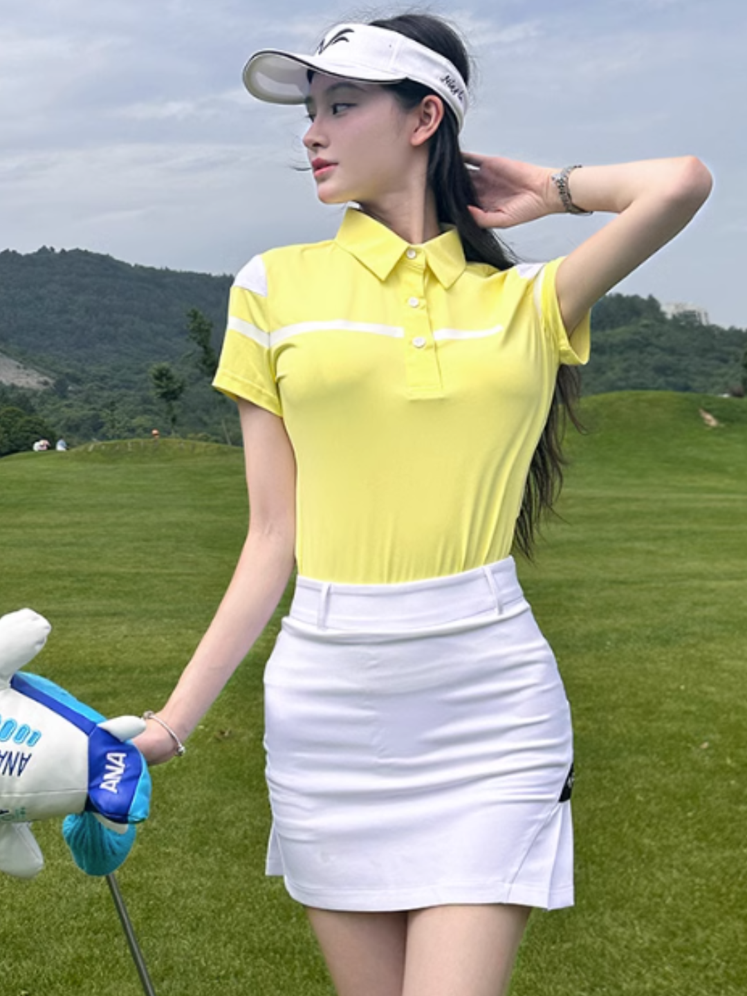 Korean Golf Women's Short Sleeve T-Shirt Slim Fit Setup CH344
