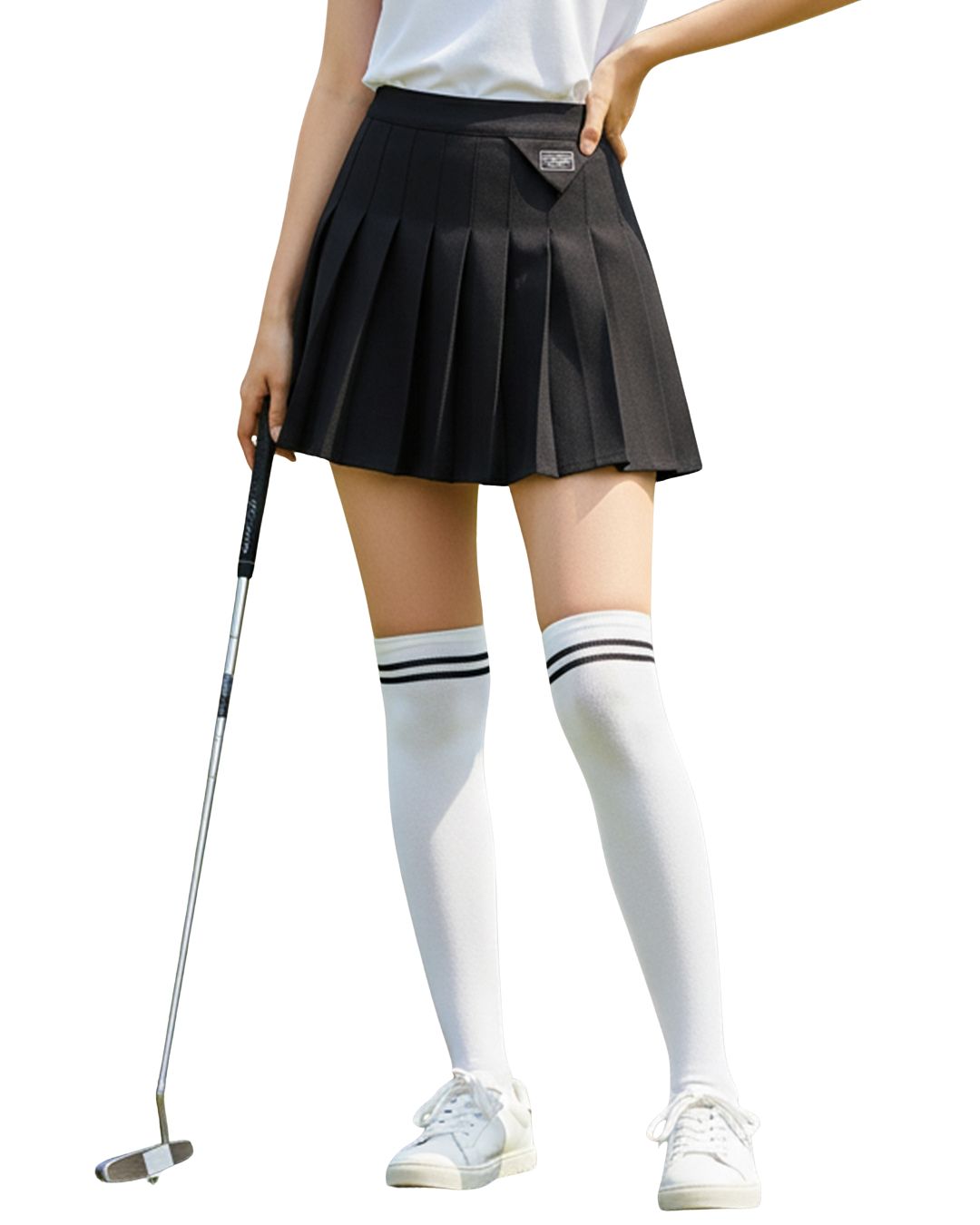 JK Pleated Skirt Women's 2025 New High Waist Slimming Preppy Style A-Line Skirt Fat MM Pleated Elastic Waist Skirt