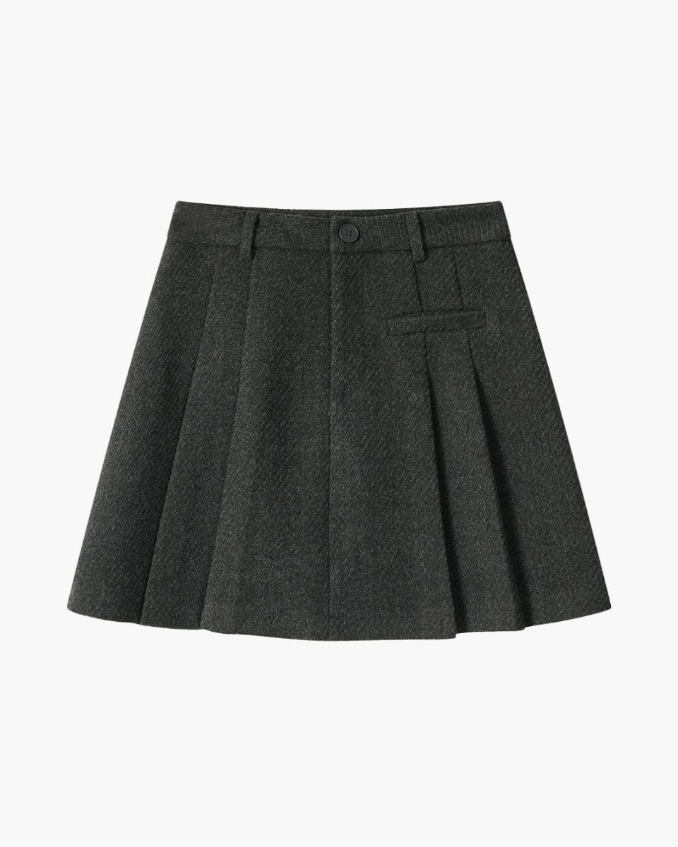 ウール調 プリーツスカート レディース｜秋冬 フレアミニスカート 上品シルエット 3色展開 ゴルフ・通勤・デイリーにおすすめ CH827 - Chamule