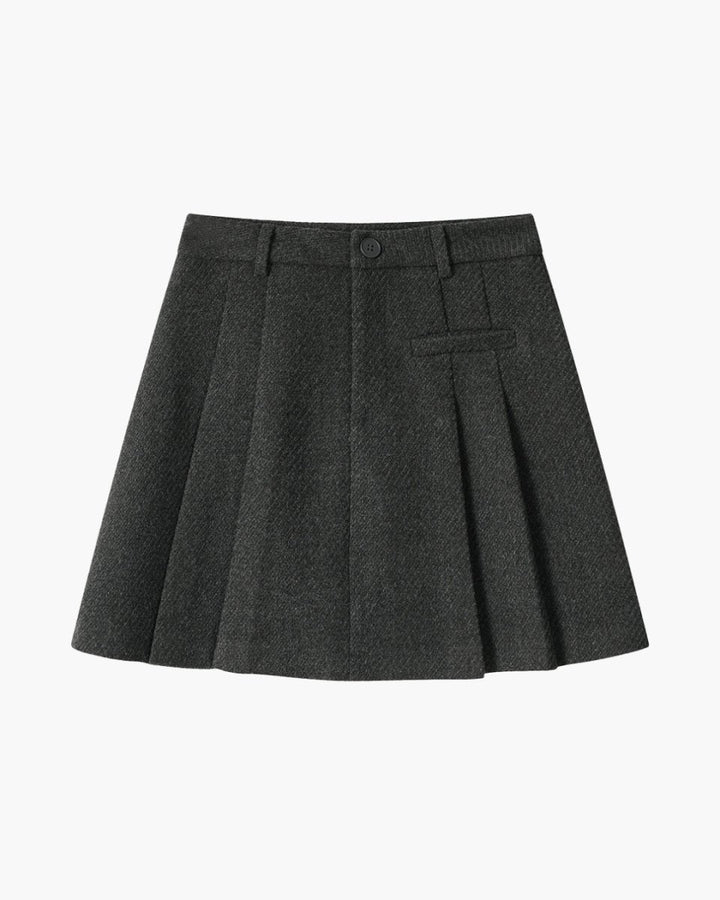 ウール調 プリーツスカート レディース｜秋冬 フレアミニスカート 上品シルエット 3色展開 ゴルフ・通勤・デイリーにおすすめ CH827 - Chamule