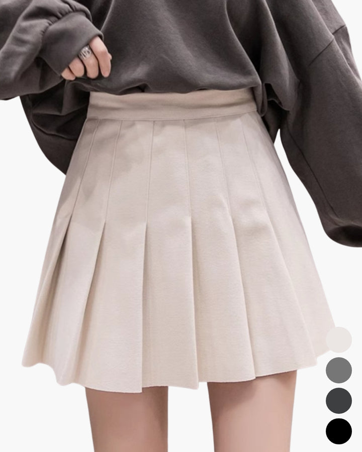 Rok wol berpinggang tinggi CH494