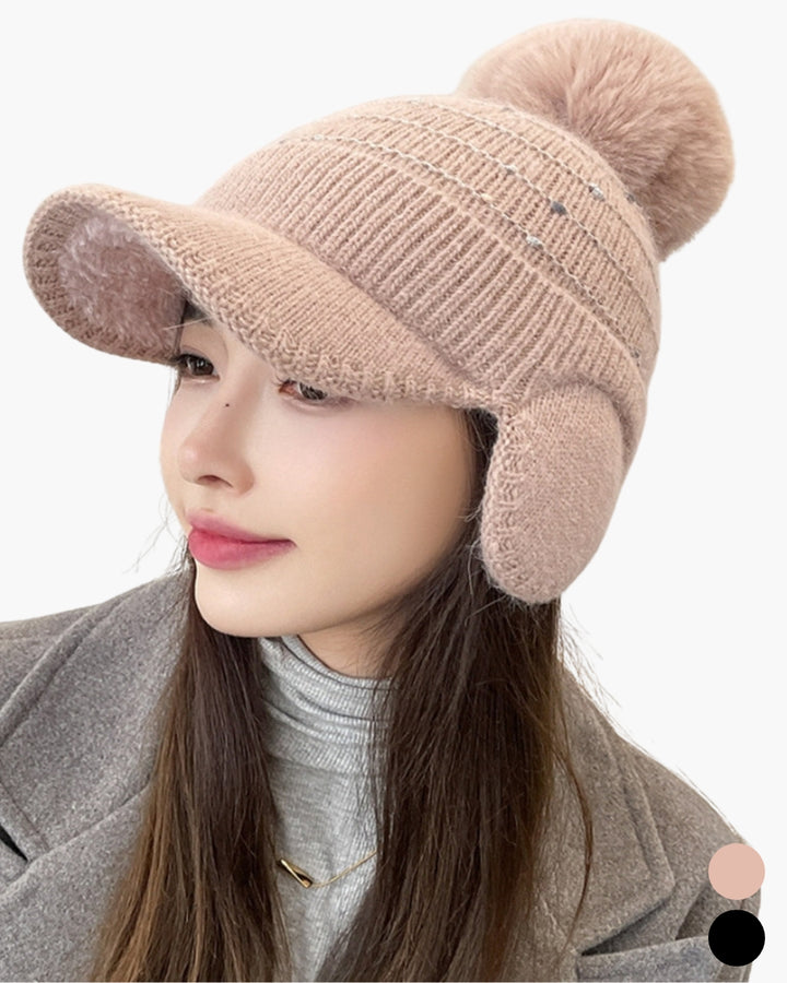 Knitted hat with earmuffs CH864