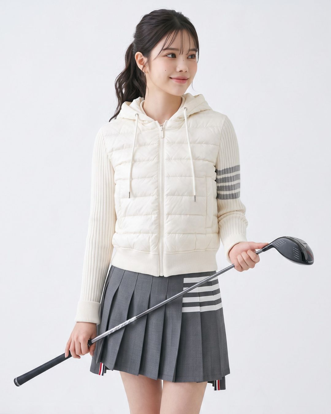 Clean up the warehouse and recover the leak! Patchwork knit drawstring hooded padded jacket. Women's versatile lightweight padded jacket for Fall/Winter 2024.