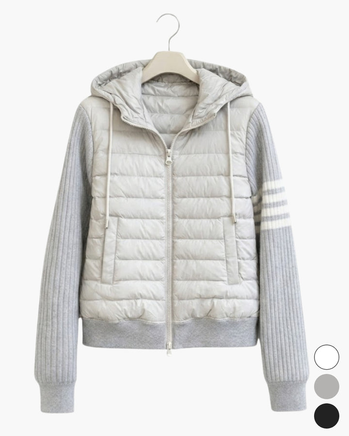 ニットスリーブ切替 中綿フーディ ゴルフブルゾン　CH941