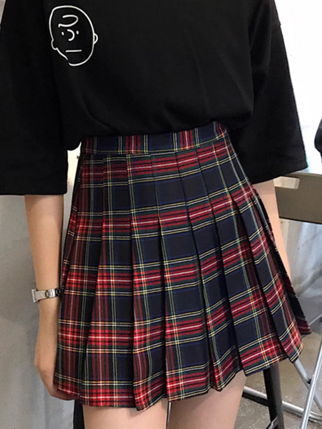 Check Pleated Skirt CH502