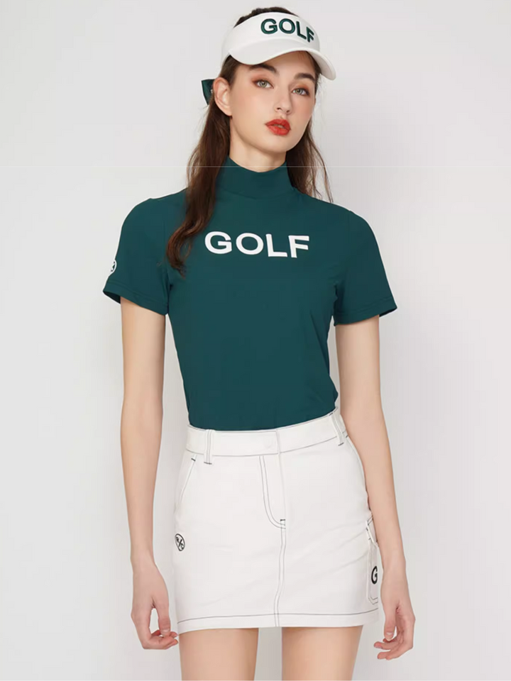 Kaos golf mock neck lengan pendek CH704