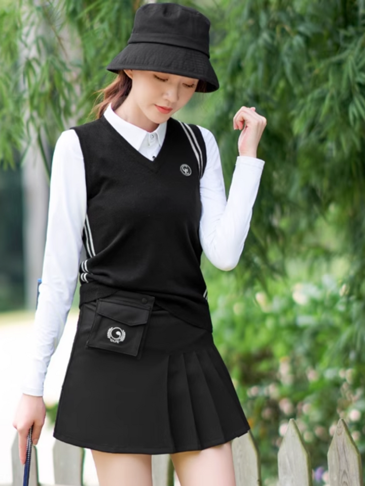 Sweater vest short skirt long sleeve shirt setup CH480