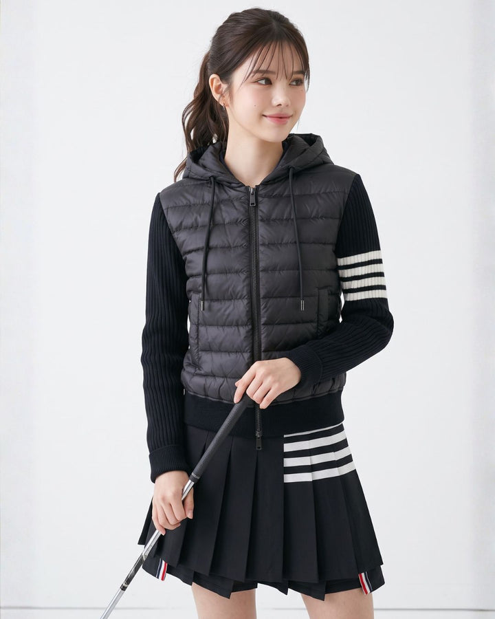 Pleated half-length skirt ch175