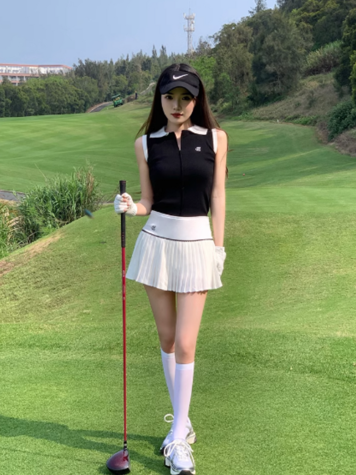 White Golf Pleated Skirt CH630 