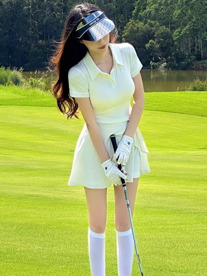 골프 레이디스 폴로 컬러 플리츠 드레스 설정 CH440