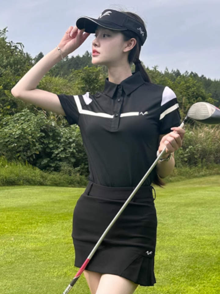 Korean Golf Women's Short Sleeve T-Shirt Slim Fit Setup CH344