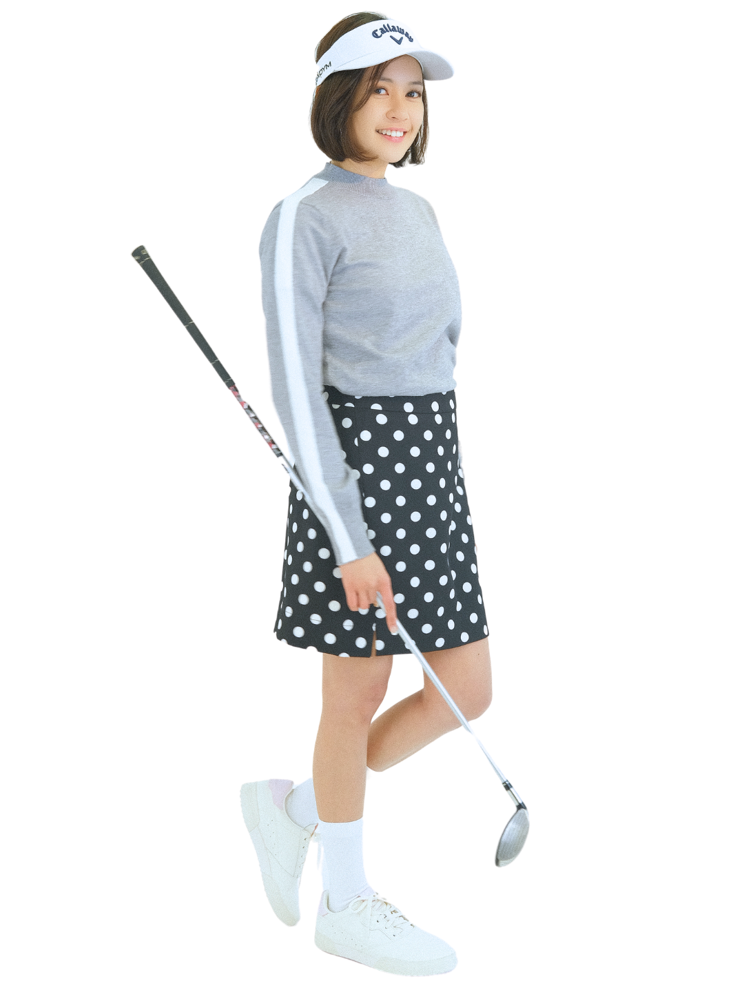 Dot tight slit skirt CH281