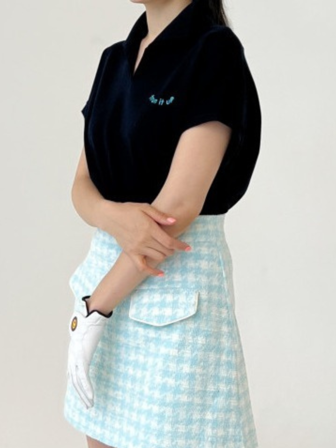 韓国ゴルフ ティーアップ カラーTシャツ CH382