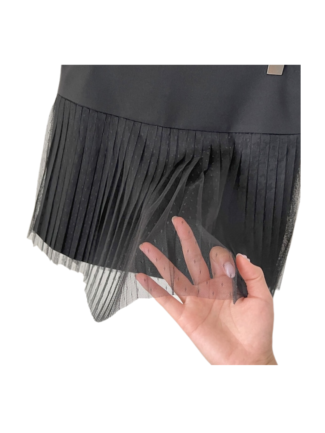 See-through pleated skirt CH318