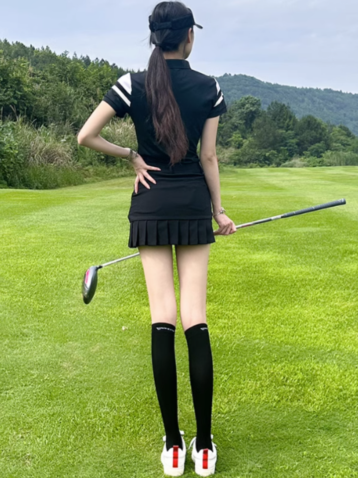 Korean Golf Camiseta de manga corta para mujer Slim Fit Set Up CH344