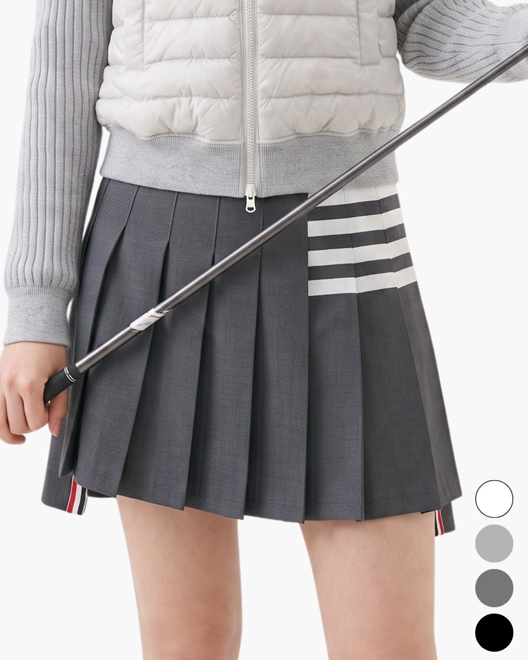 Pleated half-length skirt ch175