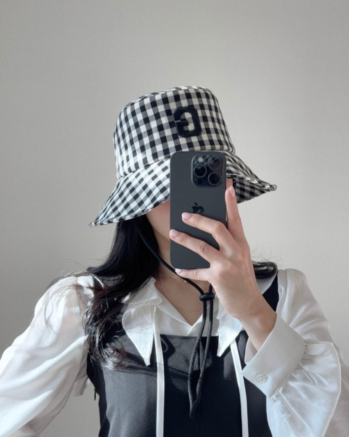 ギンガムロゴ バケットハット（あご紐付き）　CH1006 - Chamule