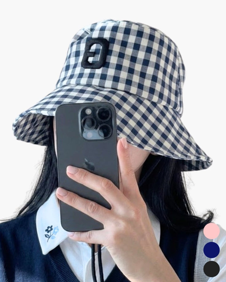 ギンガムロゴ バケットハット（あご紐付き）　CH1006 - Chamule