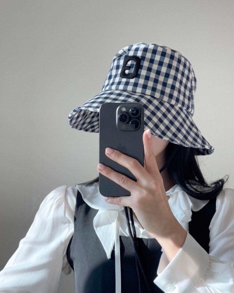ギンガムロゴ バケットハット（あご紐付き）　CH1006 - Chamule