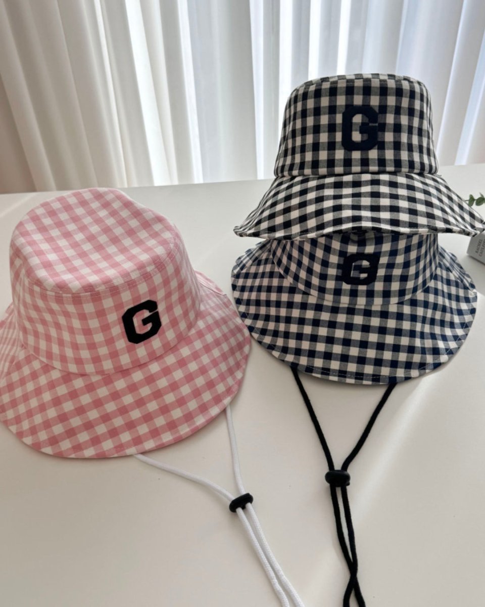 ギンガムロゴ バケットハット（あご紐付き）　CH1006 - Chamule