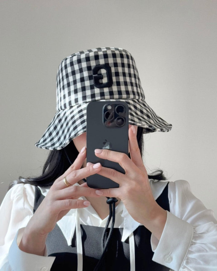 ギンガムロゴ バケットハット（あご紐付き）　CH1006 - Chamule