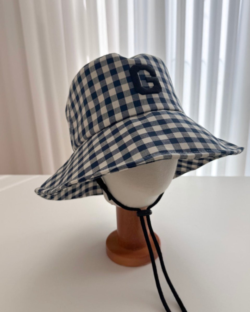 ギンガムロゴ バケットハット（あご紐付き）　CH1006 - Chamule