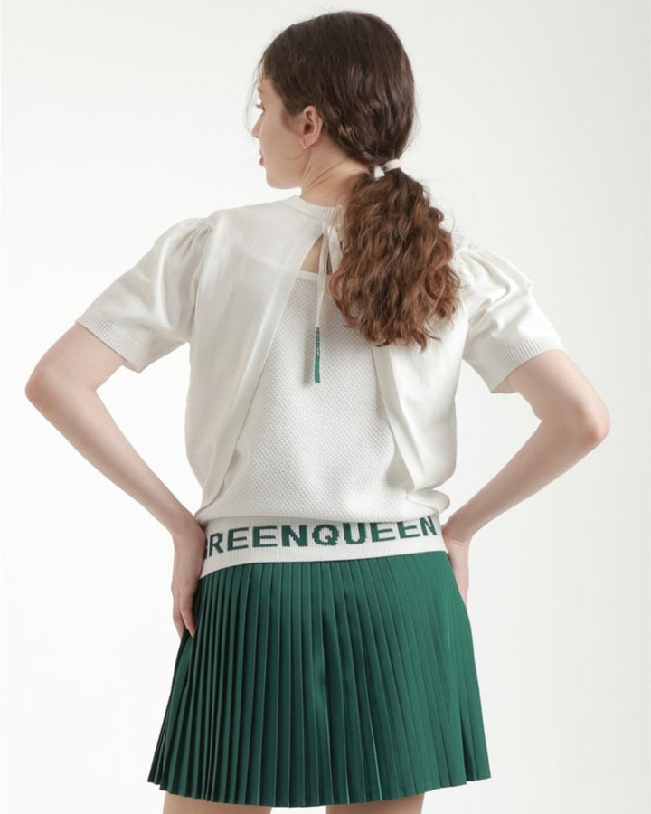 バックリボン 半袖ニットトップス　CH1014 - Chamule