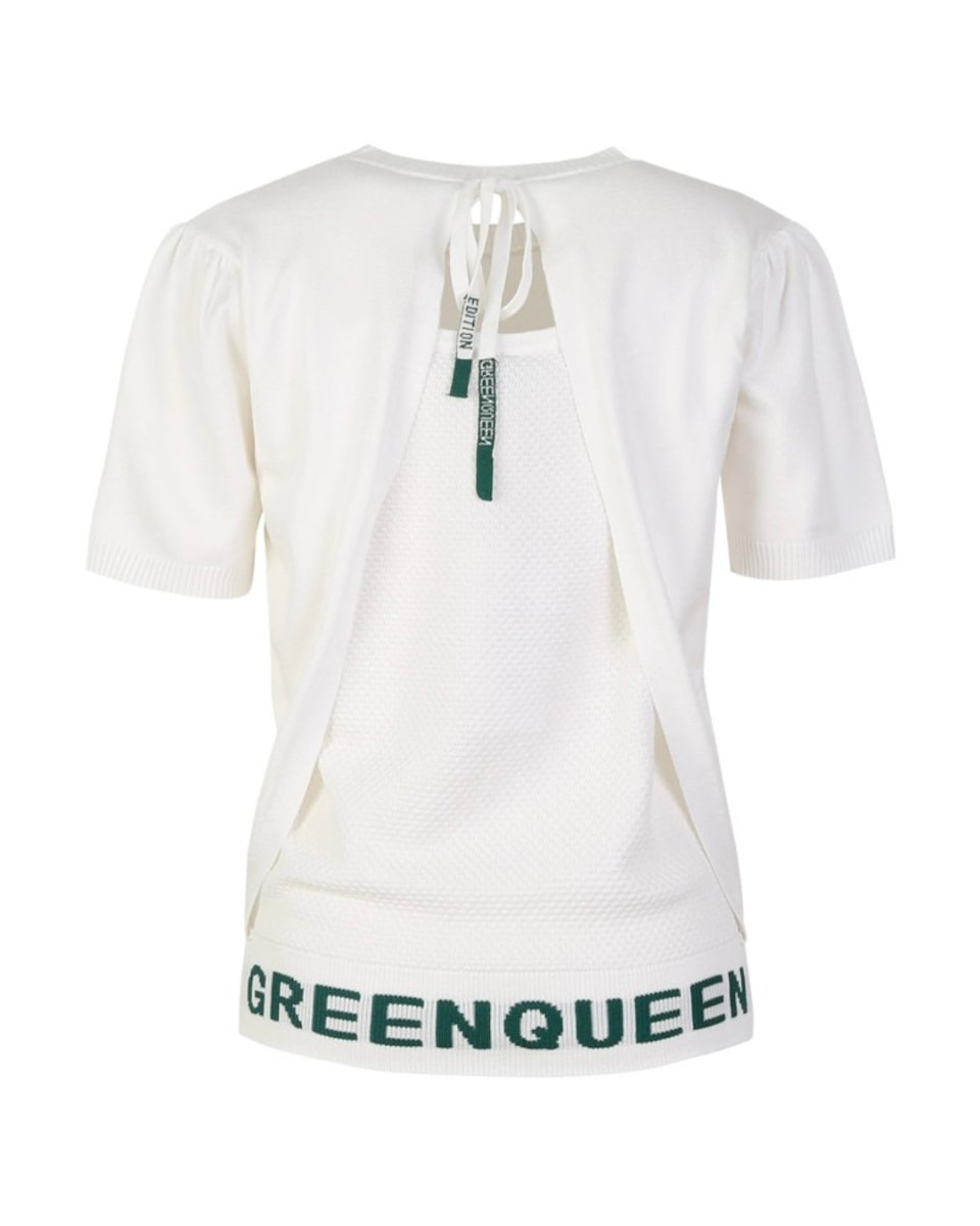 バックリボン 半袖ニットトップス　CH1014 - Chamule