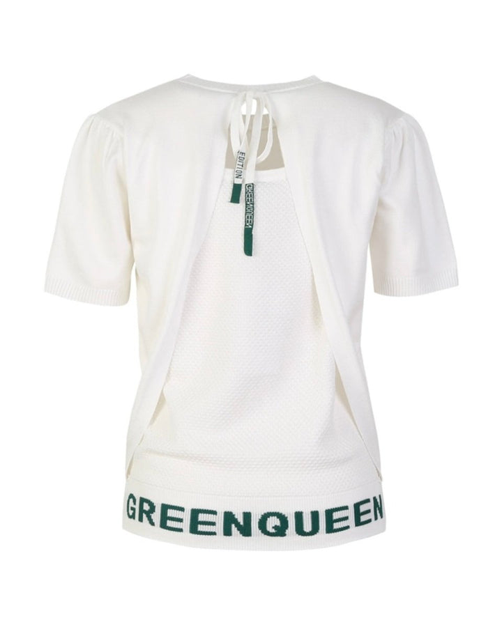 バックリボン 半袖ニットトップス　CH1014 - Chamule