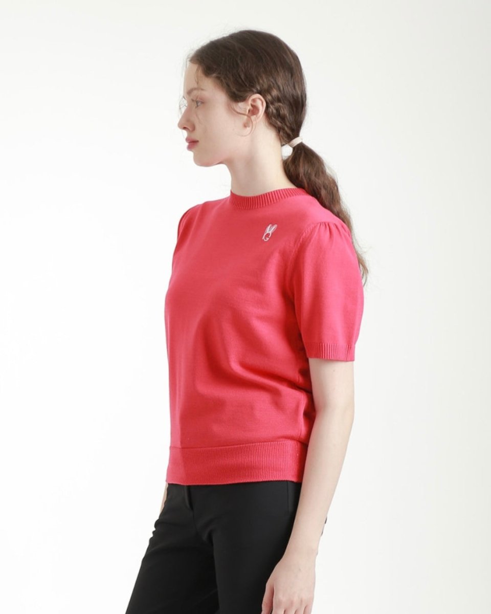 バックリボン 半袖ニットトップス　CH1014 - Chamule