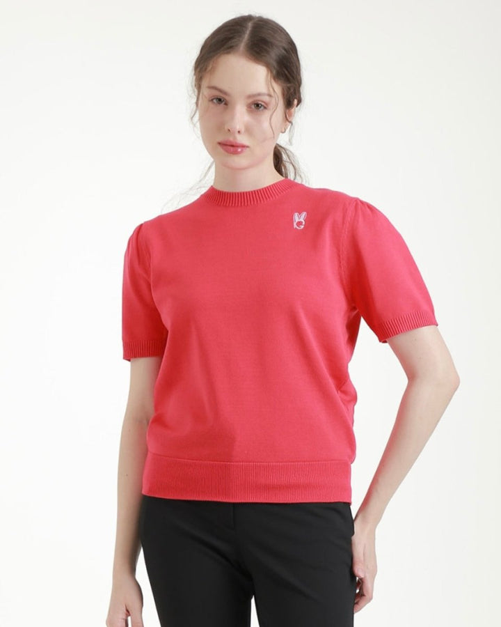 バックリボン 半袖ニットトップス　CH1014 - Chamule